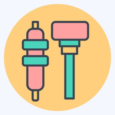 Simge Parıltısı Eklentisi. Araba Bakım Sembolü ile ilgili. renk arkadaşı stili. Basit resimleme