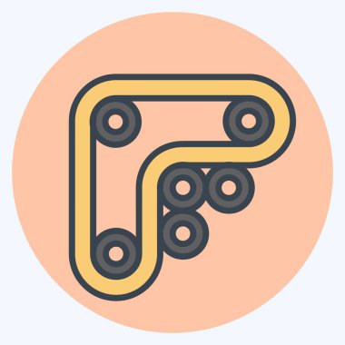 Simge Sürücü Kemeri. Araba Bakım Sembolü ile ilgili. renk arkadaşı stili. Basit resimleme