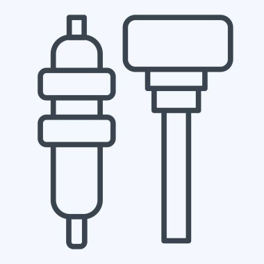 Simge Parıltısı Eklentisi. Araba Bakım Sembolü ile ilgili. Sıra tarzı. Basit resimleme