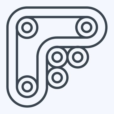 Simge Sürücü Kemeri. Araba Bakım Sembolü ile ilgili. Sıra tarzı. Basit resimleme