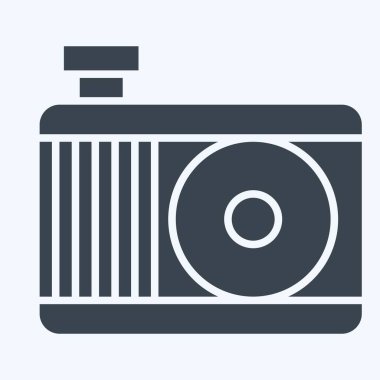 Simge Motor Soğutma Sistemi. Araba Bakım Sembolü ile ilgili. Kabartma tarzı. Basit resimleme