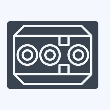 Simge ABS Kontrol Mobil. Araba Bakım Sembolü ile ilgili. Kabartma tarzı. Basit resimleme