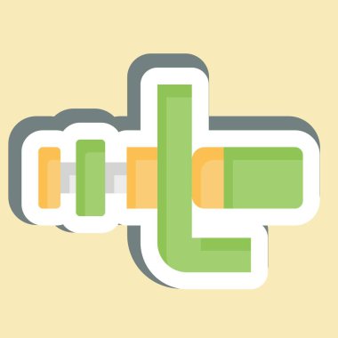 Çıkartma Su Pompası. Araba Bakım Sembolü ile ilgili. Basit resimleme