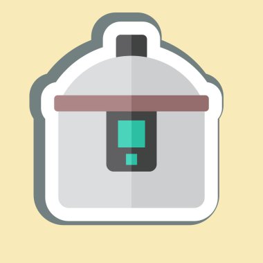 Çıkartma Tenceresi. Kahvaltı sembolüyle ilgili. Basit resimleme