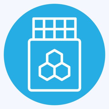 İkon Çikolata. Kahvaltı sembolüyle ilgili. Mavi gözlü. Basit resimleme