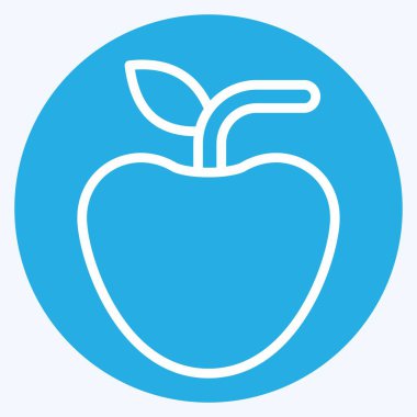 Simge Elması. Kahvaltı sembolüyle ilgili. Mavi gözlü. Basit resimleme