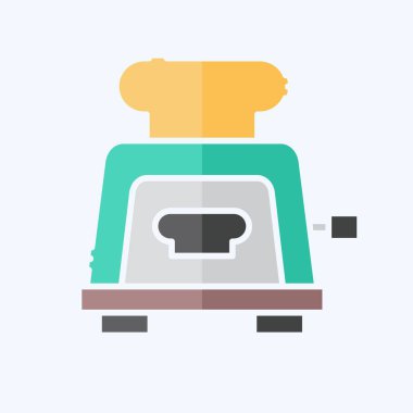 Simge tost makinesi. Kahvaltı sembolüyle ilgili. Karalama stili. Basit resimleme