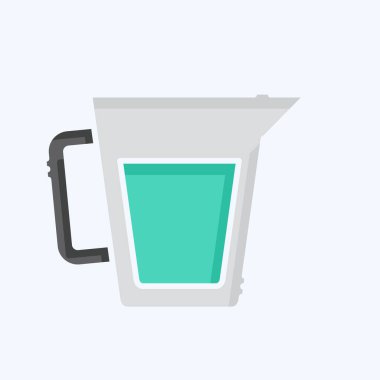 Simge Ölçüm Kupası. Kahvaltı sembolüyle ilgili. Karalama stili. Basit resimleme