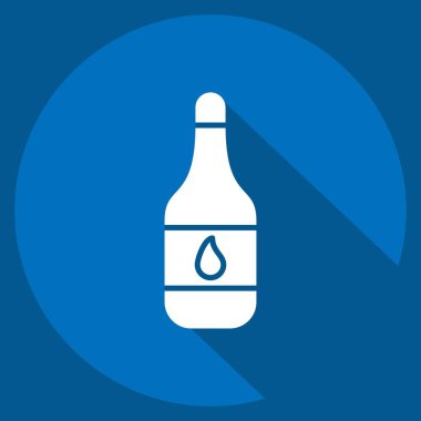 Simge Suyu. Kahvaltı sembolüyle ilgili. Uzun gölge tarzı. Basit resimleme