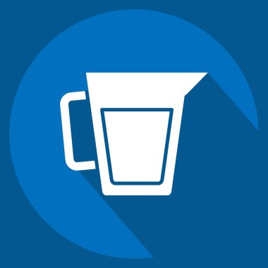 Simge Ölçüm Kupası. Kahvaltı sembolüyle ilgili. Uzun gölge tarzı. Basit resimleme