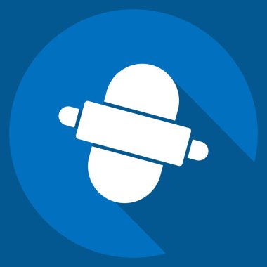 Simge Yapımı. Kahvaltı sembolüyle ilgili. Uzun gölge tarzı. Basit resimleme