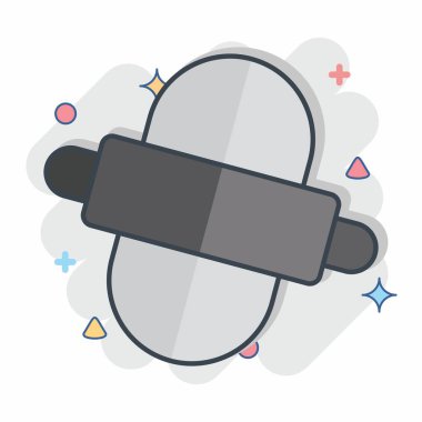 Simge Yapımı. Kahvaltı sembolüyle ilgili. Çizgi roman. Basit resimleme