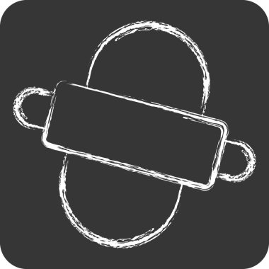 Simge Yapımı. Kahvaltı sembolüyle ilgili. Tebeşir stili. Basit resimleme