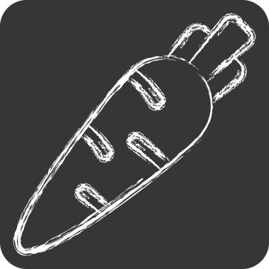 Simge Havucu. Kahvaltı sembolüyle ilgili. Tebeşir stili. Basit resimleme