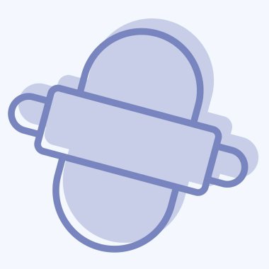 Simge Yapımı. Kahvaltı sembolüyle ilgili. İki ton stili. Basit resimleme