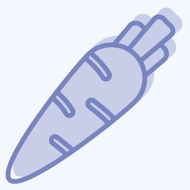 Simge Havucu. Kahvaltı sembolüyle ilgili. İki ton stili. Basit resimleme