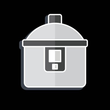 İkon Tencere. Kahvaltı sembolüyle ilgili. Parlak bir stil. Basit resimleme