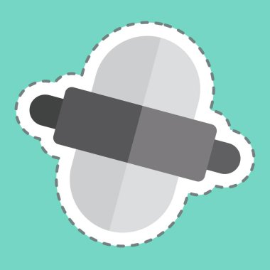 Çıkartma çizgisi kesiliyor. Kahvaltı sembolüyle ilgili. Basit resimleme