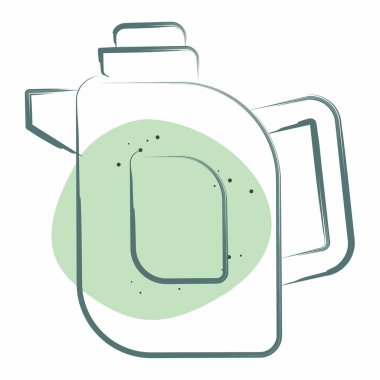 İkon çay demliği. Kahvaltı sembolüyle ilgili. Renkli Leke Biçimi. Basit resimleme