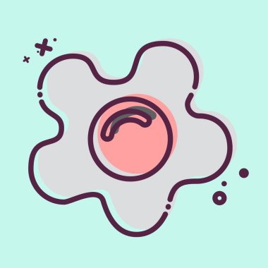 Icon sahanda yumurta. Kahvaltı sembolüyle ilgili. MBE tarzı. Basit resimleme