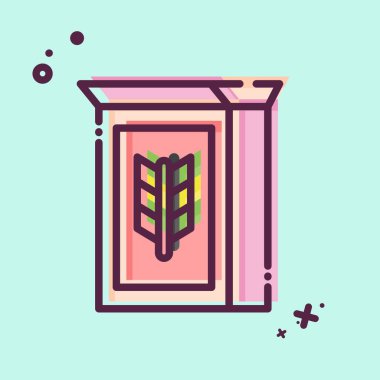 İkon Gevreği. Kahvaltı sembolüyle ilgili. MBE tarzı. Basit resimleme