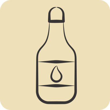 Simge Suyu. Kahvaltı sembolüyle ilgili. El çizimi tarzı. Basit resimleme