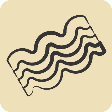 Simge pastırması. Kahvaltı sembolüyle ilgili. El çizimi tarzı. Basit resimleme