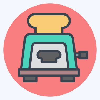 Simge tost makinesi. Kahvaltı sembolüyle ilgili. renk arkadaşı stili. Basit resimleme