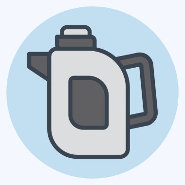 İkon çay demliği. Kahvaltı sembolüyle ilgili. renk arkadaşı stili. Basit resimleme