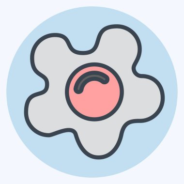 Icon sahanda yumurta. Kahvaltı sembolüyle ilgili. renk arkadaşı stili. Basit resimleme