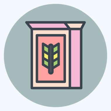 İkon Gevreği. Kahvaltı sembolüyle ilgili. renk arkadaşı stili. Basit resimleme