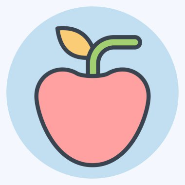 Simge Elması. Kahvaltı sembolüyle ilgili. renk arkadaşı stili. Basit resimleme