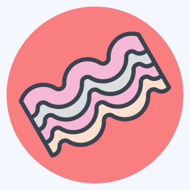 Simge pastırması. Kahvaltı sembolüyle ilgili. renk arkadaşı stili. Basit resimleme