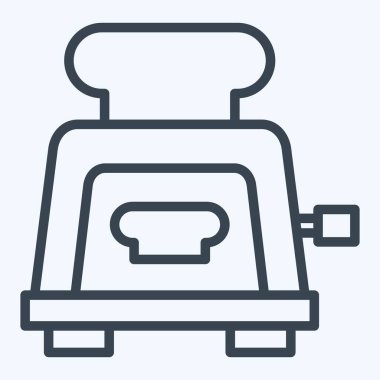 Simge tost makinesi. Kahvaltı sembolüyle ilgili. Sıra tarzı. Basit resimleme