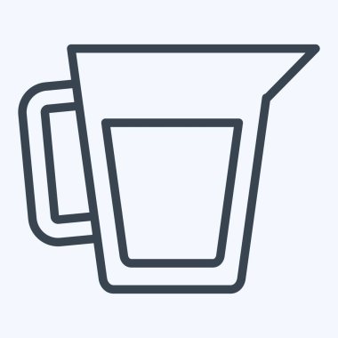 Simge Ölçüm Kupası. Kahvaltı sembolüyle ilgili. Sıra tarzı. Basit resimleme