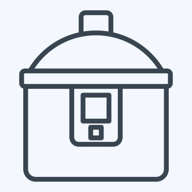 İkon Tencere. Kahvaltı sembolüyle ilgili. Sıra tarzı. Basit resimleme