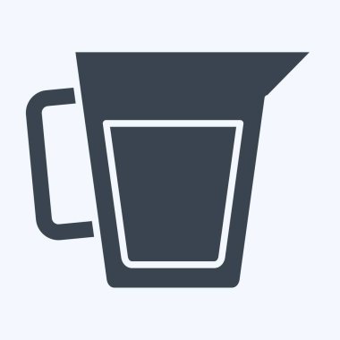 Simge Ölçüm Kupası. Kahvaltı sembolüyle ilgili. Kabartma tarzı. Basit resimleme