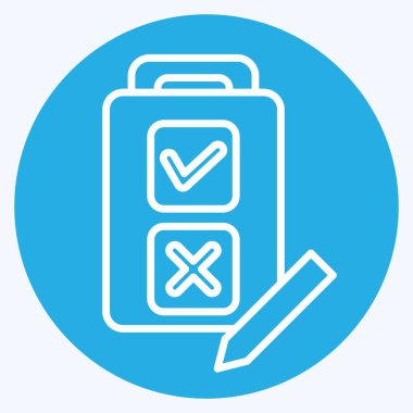 Simge Testi. Choice sembolüyle ilgili. Mavi gözlü. Basit resimleme