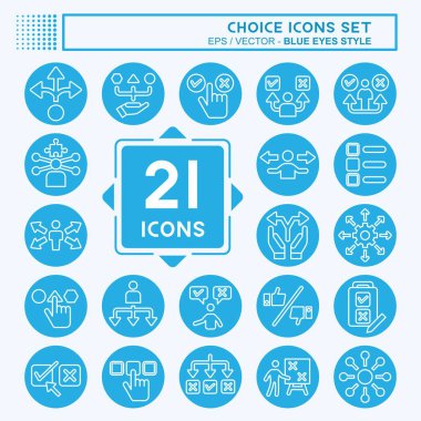 Simge Seçimi. Eğitim sembolüyle ilgili. Mavi gözlü. Basit resimleme