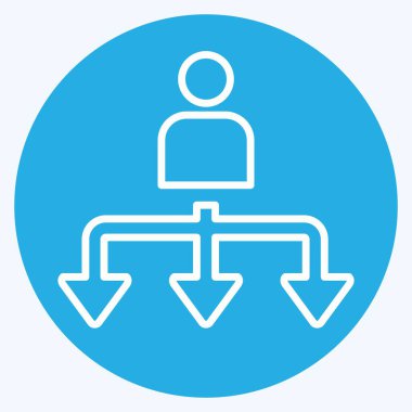 Simge Planı. Choice sembolüyle ilgili. Mavi gözlü. Basit resimleme