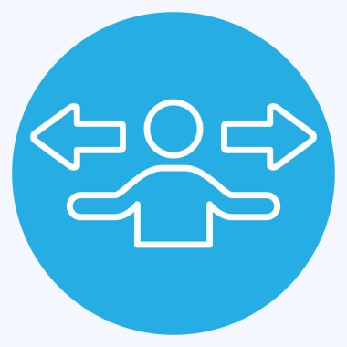 Simge Yönetmeni. Choice sembolüyle ilgili. Mavi gözlü. Basit resimleme