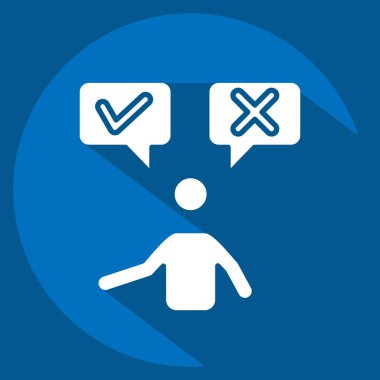 Simge olasılığı. Choice sembolüyle ilgili. Uzun gölge tarzı. Basit resimleme