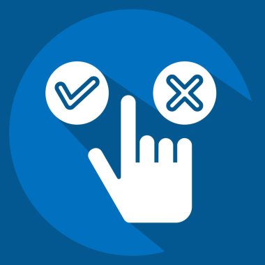 Simge Seçimi. Choice sembolüyle ilgili. Uzun gölge tarzı. Basit resimleme