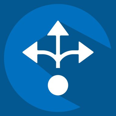 Simge Alternatif. Choice sembolüyle ilgili. Uzun gölge tarzı. Basit resimleme