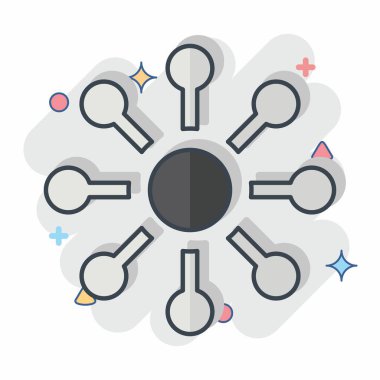 Simge Çeşitliliği. Choice sembolüyle ilgili. Çizgi roman. Basit resimleme