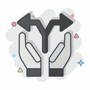 Simge Seçeneği. Choice sembolüyle ilgili. Çizgi roman. Basit resimleme