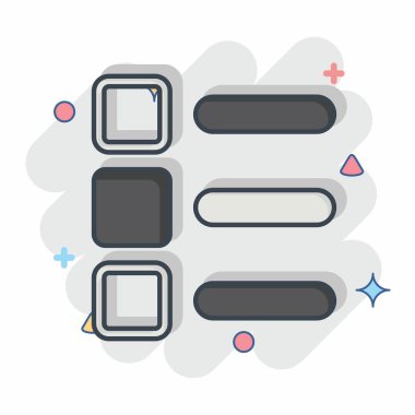 Simge Listesi. Choice sembolüyle ilgili. Çizgi roman. Basit resimleme