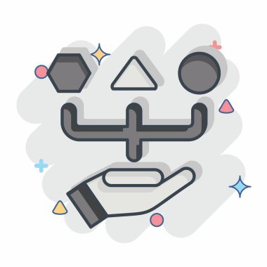 Simge çeşitliliği. Choice sembolüyle ilgili. Çizgi roman. Basit resimleme