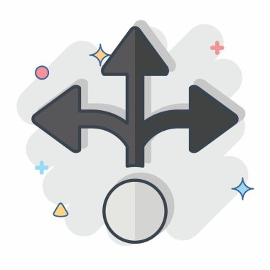 Simge Alternatif. Choice sembolüyle ilgili. Çizgi roman. Basit resimleme