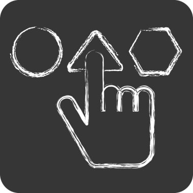 Simge Seçimi. Choice sembolüyle ilgili. Tebeşir stili. Basit resimleme